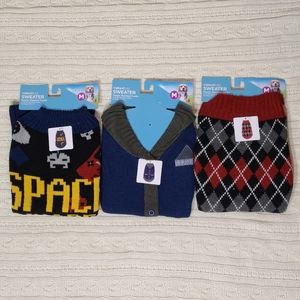 Dog Sweater New Medium Preppy Argyle Academia